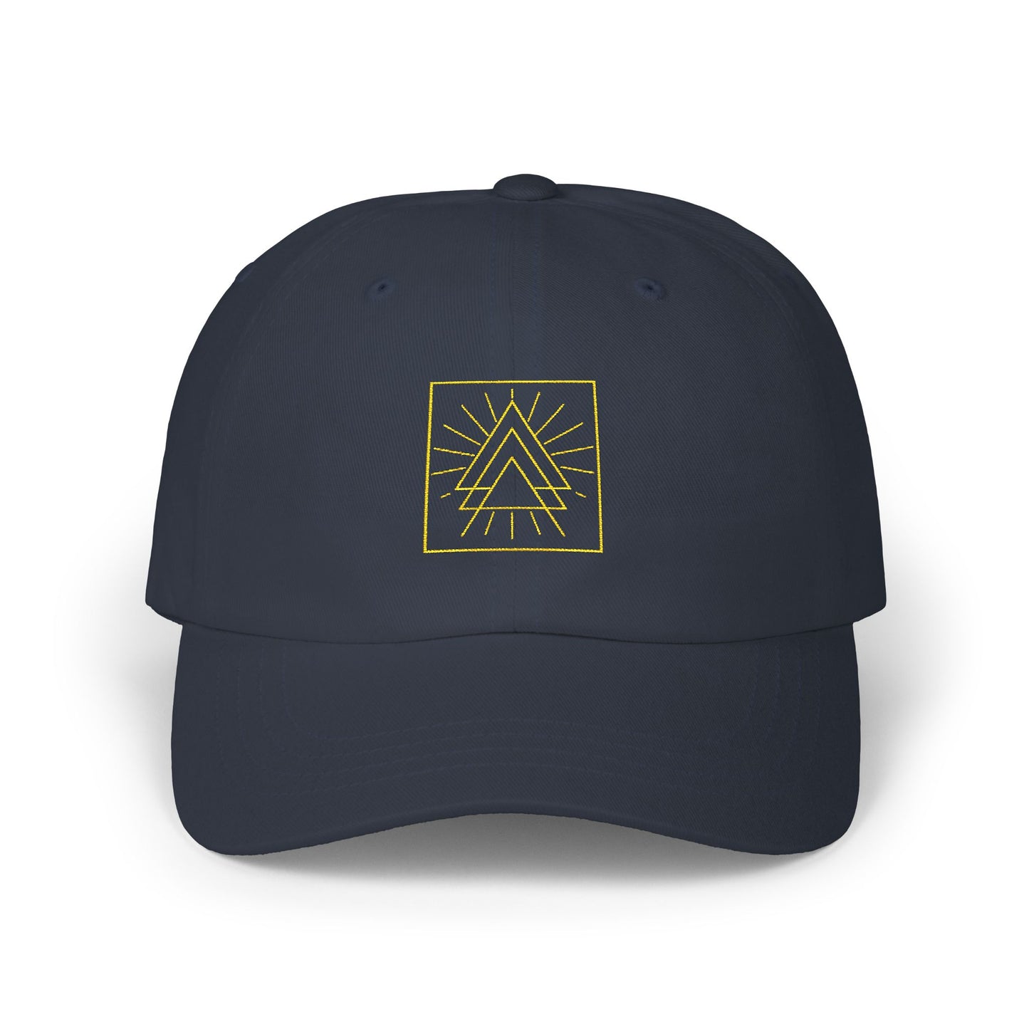 Dad Cap — Minimal Gold Geometric Logo Baseball Hat