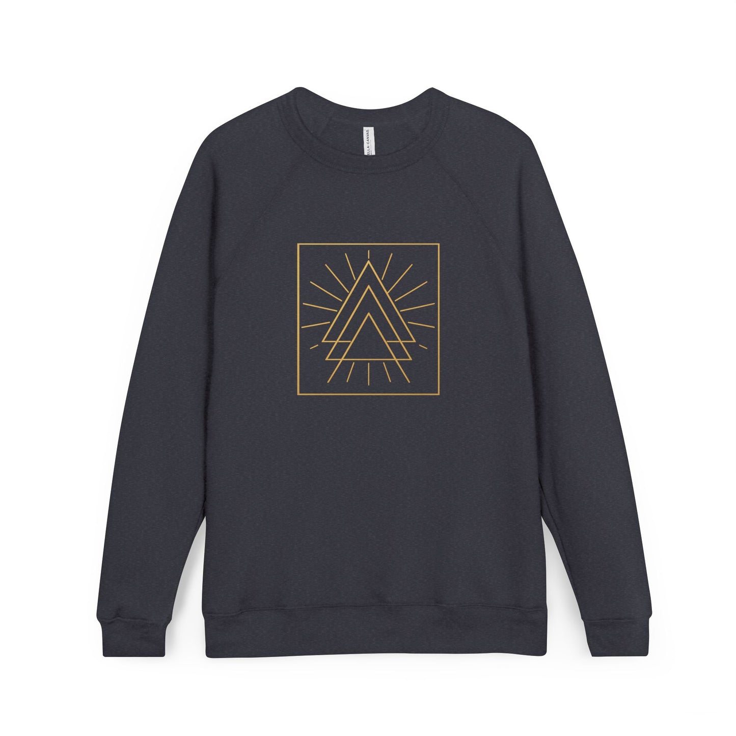 Copy of Geometric Mountain Crewneck Sweatshirt — Minimal Gold Line Art