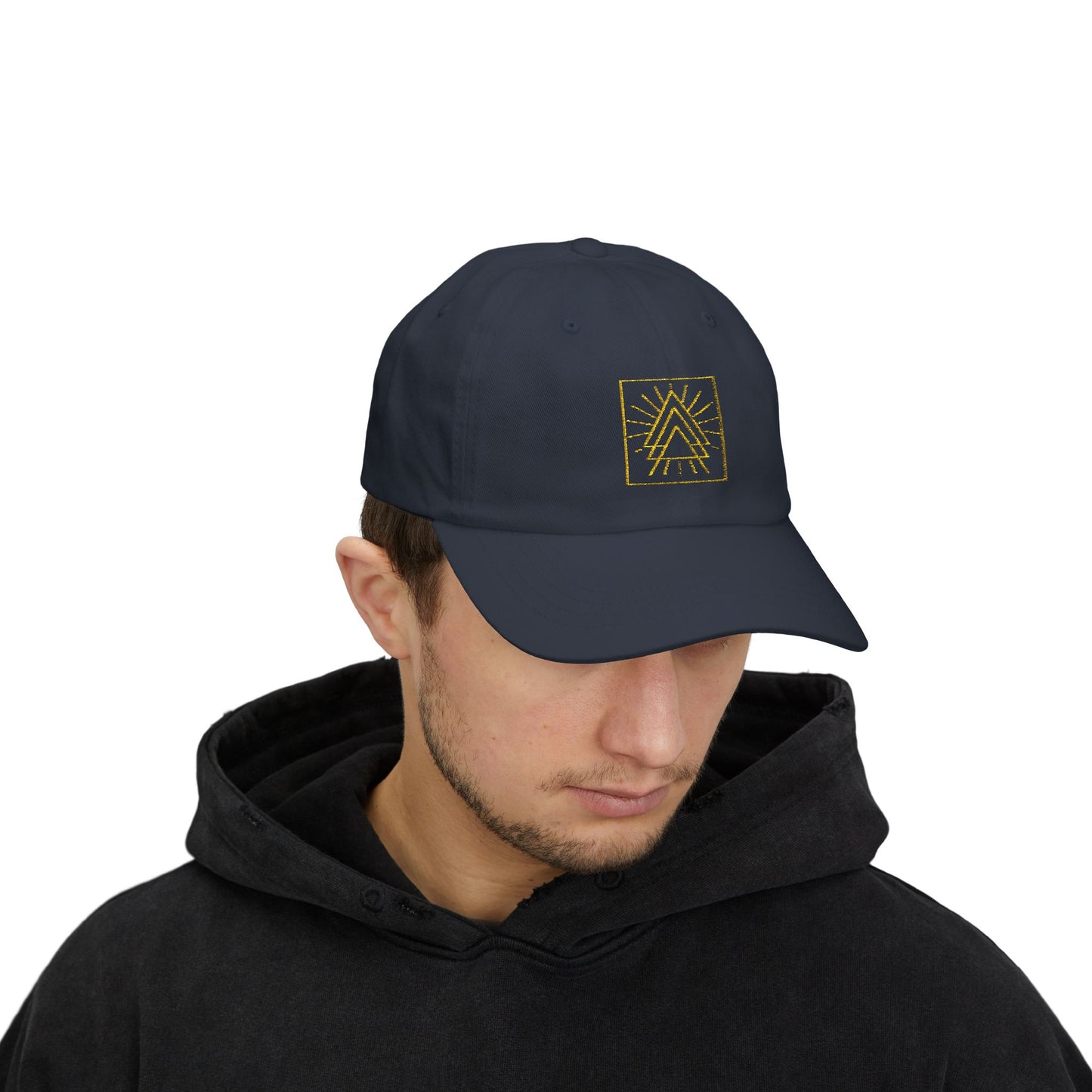 Dad Cap — Minimal Gold Geometric Logo Baseball Hat