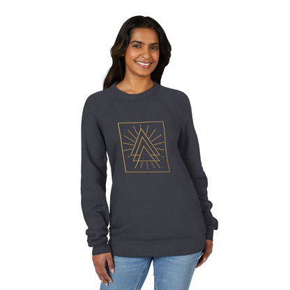 Copy of Geometric Mountain Crewneck Sweatshirt — Minimal Gold Line Art