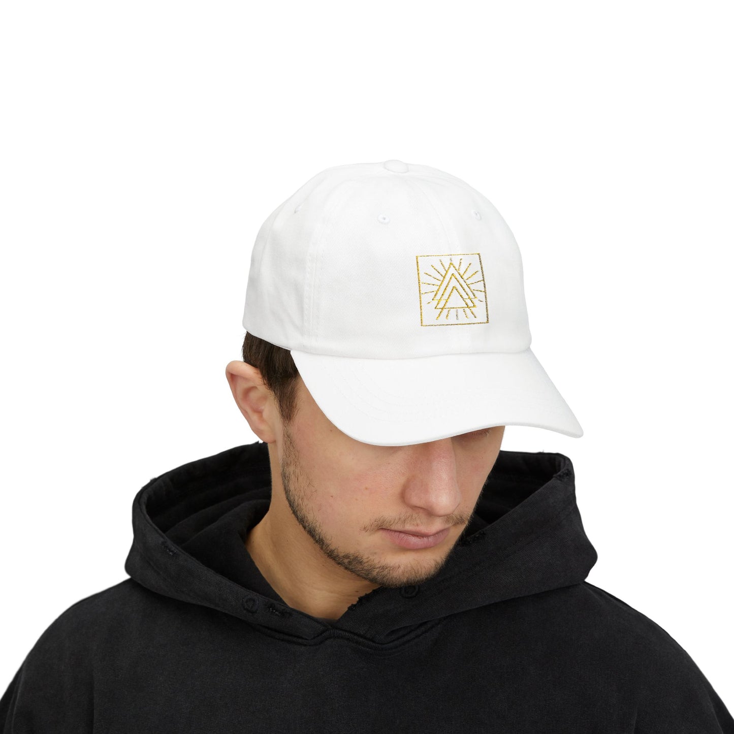 Dad Cap — Minimal Gold Geometric Logo Baseball Hat