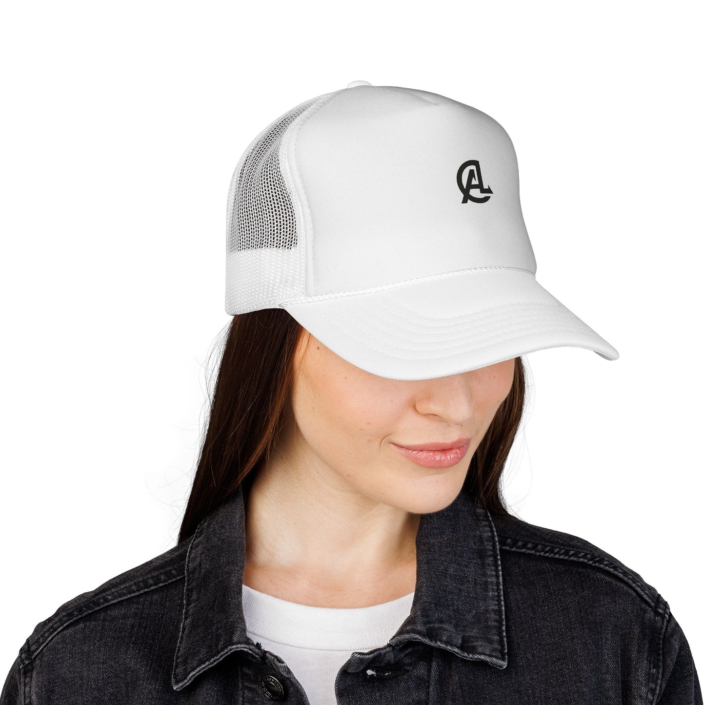 Minimal Script 'A' Trucker Cap — Vintage Monogram Mesh Baseball Hat