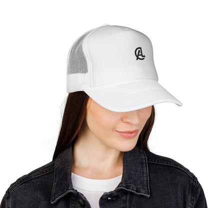 Minimal Script 'A' Trucker Cap — Vintage Monogram Mesh Baseball Hat