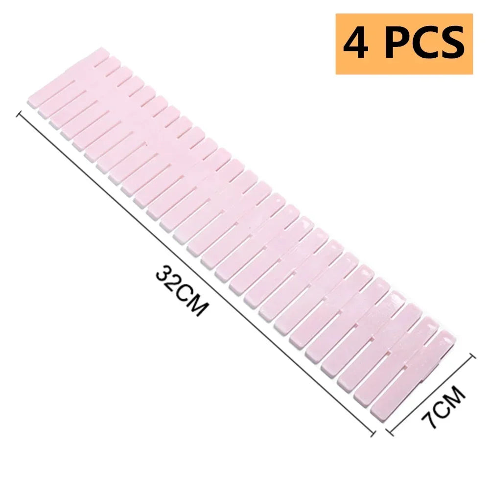 Adjustable Plastic Drawer Divider DIY Storage Shelves Household Free Combination Partition Board Space-saving Division Tools