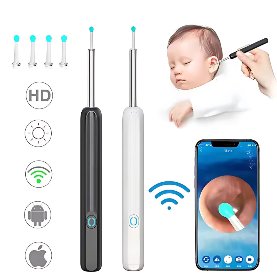 New HD Ear Cleaner with Camera Wireless Ear Sticks Otoscope USB C Charging Endoscope Wax Removal Tool Earpick MIni Camera