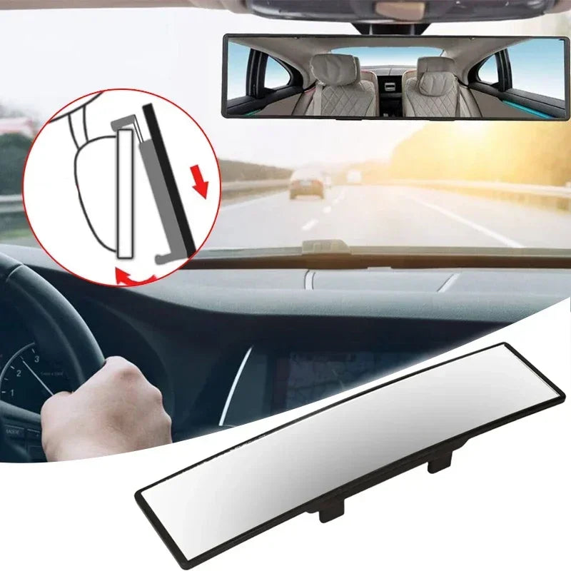 Universal Panoramic Convex Rearview Mirror, Interior Clip-on Wide Angle Rear View Mirror To Reduce Blind Spot Effectively Amagi