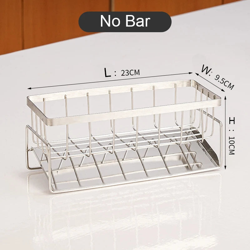 Sink Cleaning Tools Storage Rack Kitchen Multifunctional Stainless Steel Drain Rack for Sponge Cleanser Organizer Rag Hanger