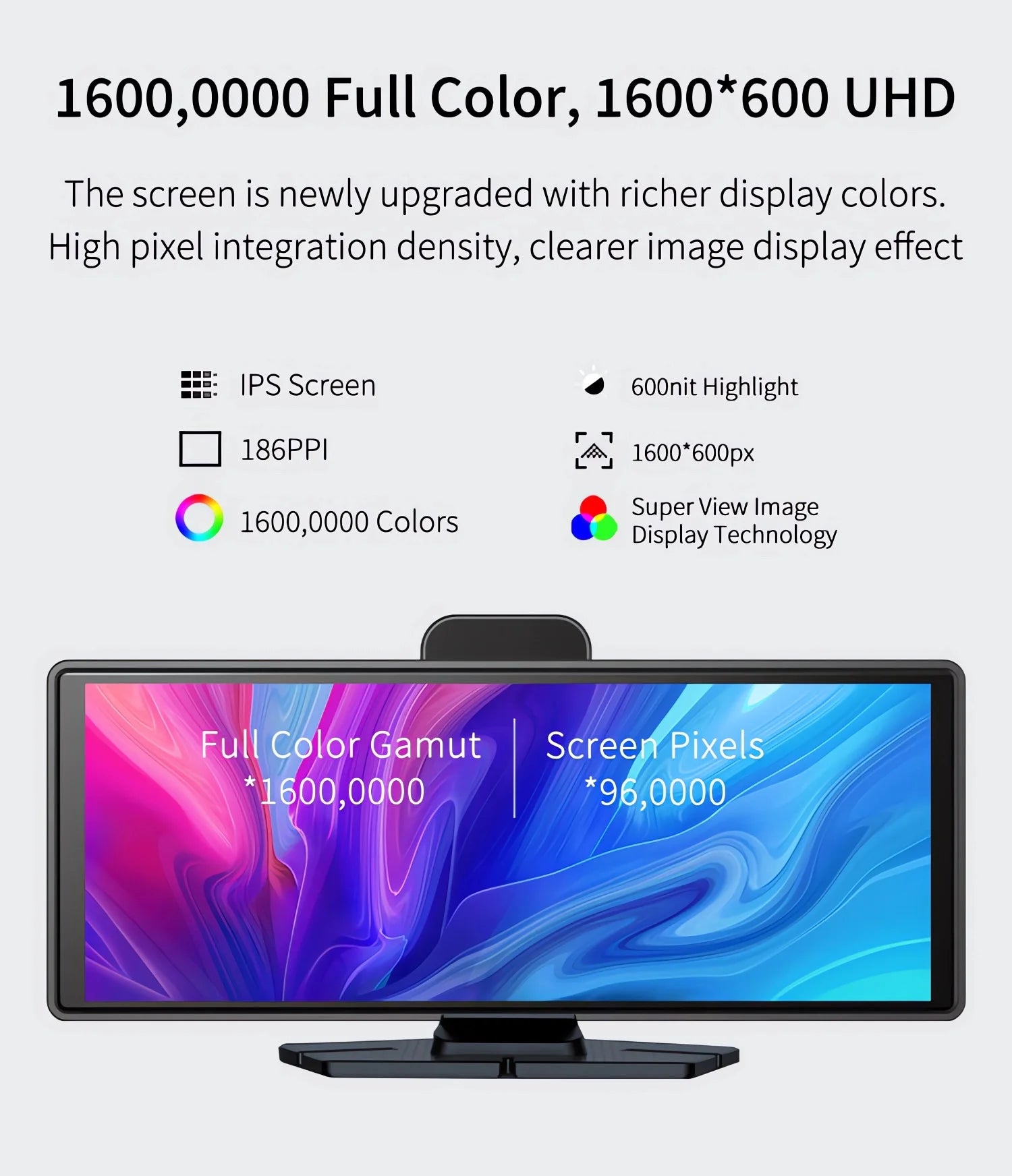 10.26 Inch Car Dvr UHD 4K 3840*2160P Carplay Android Auto Dash Cam GPS 5G WIFI FM BT Dual Lens Camera Dashcam Drive Recorder