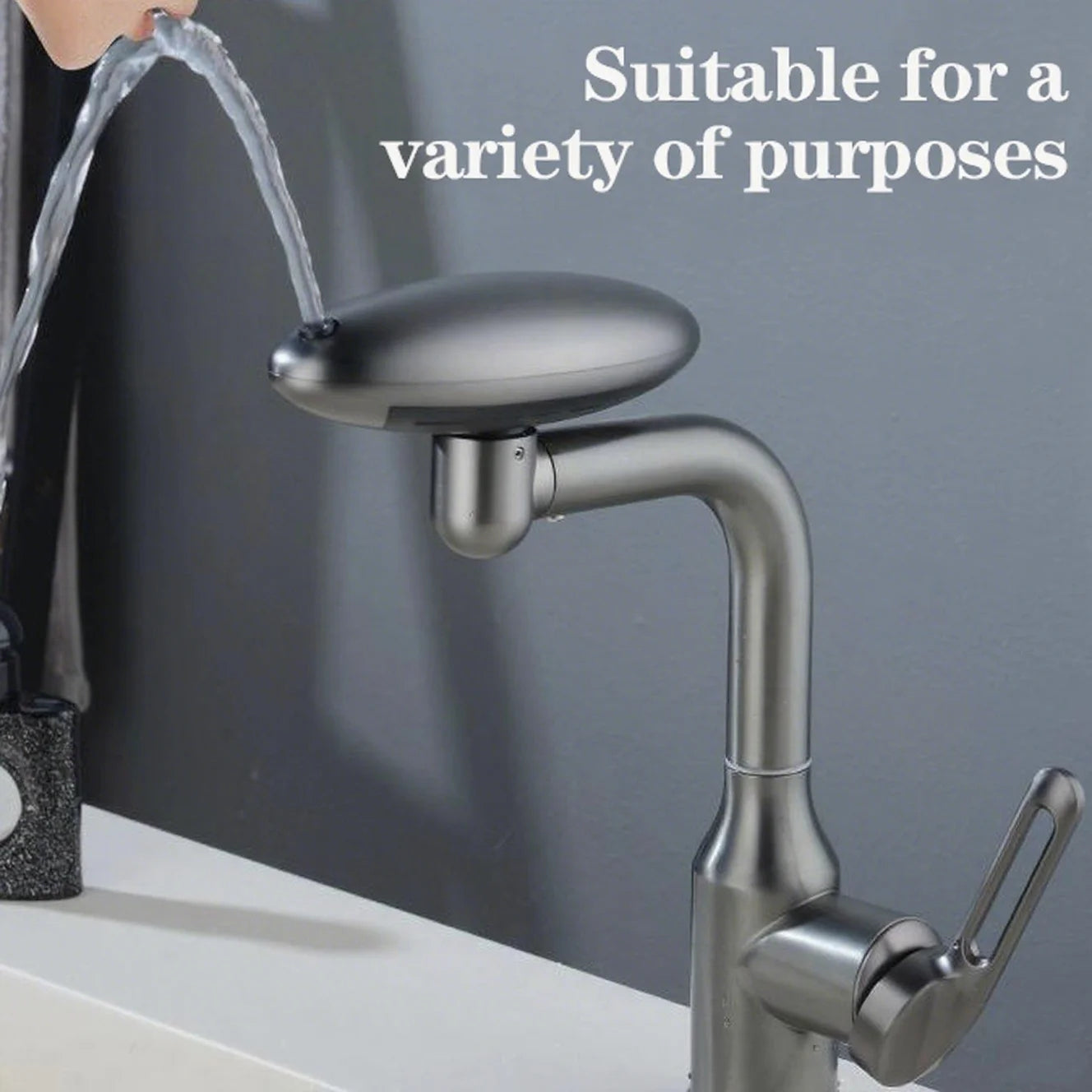 Universal Stainless Steel Faucet 360°Rotation Multifunction 4 Modes Stream Sprayer Hot Cold Water Sink Mixer Tap For Washbasin