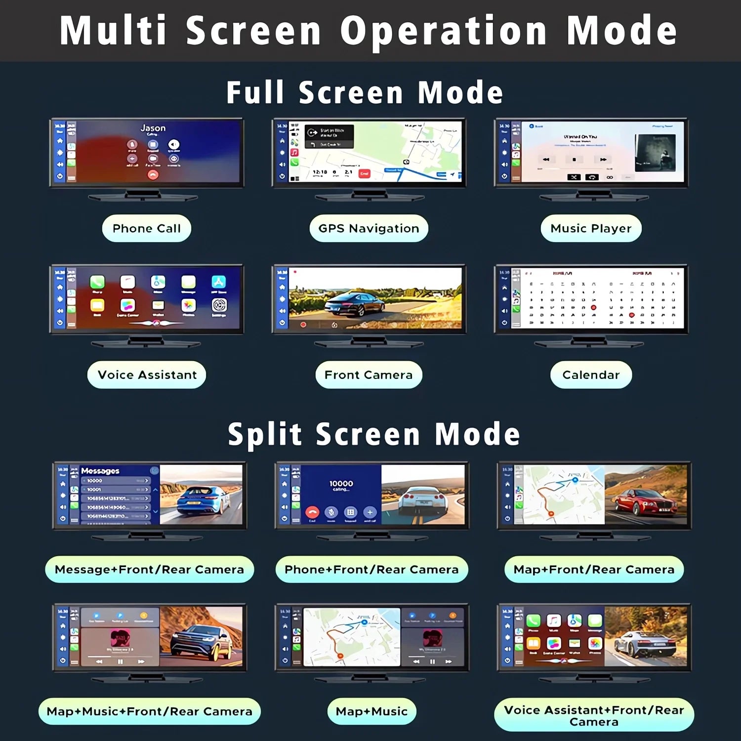 10.26 Inch Car Dvr UHD 4K 3840*2160P Carplay Android Auto Dash Cam GPS 5G WIFI FM BT Dual Lens Camera Dashcam Drive Recorder