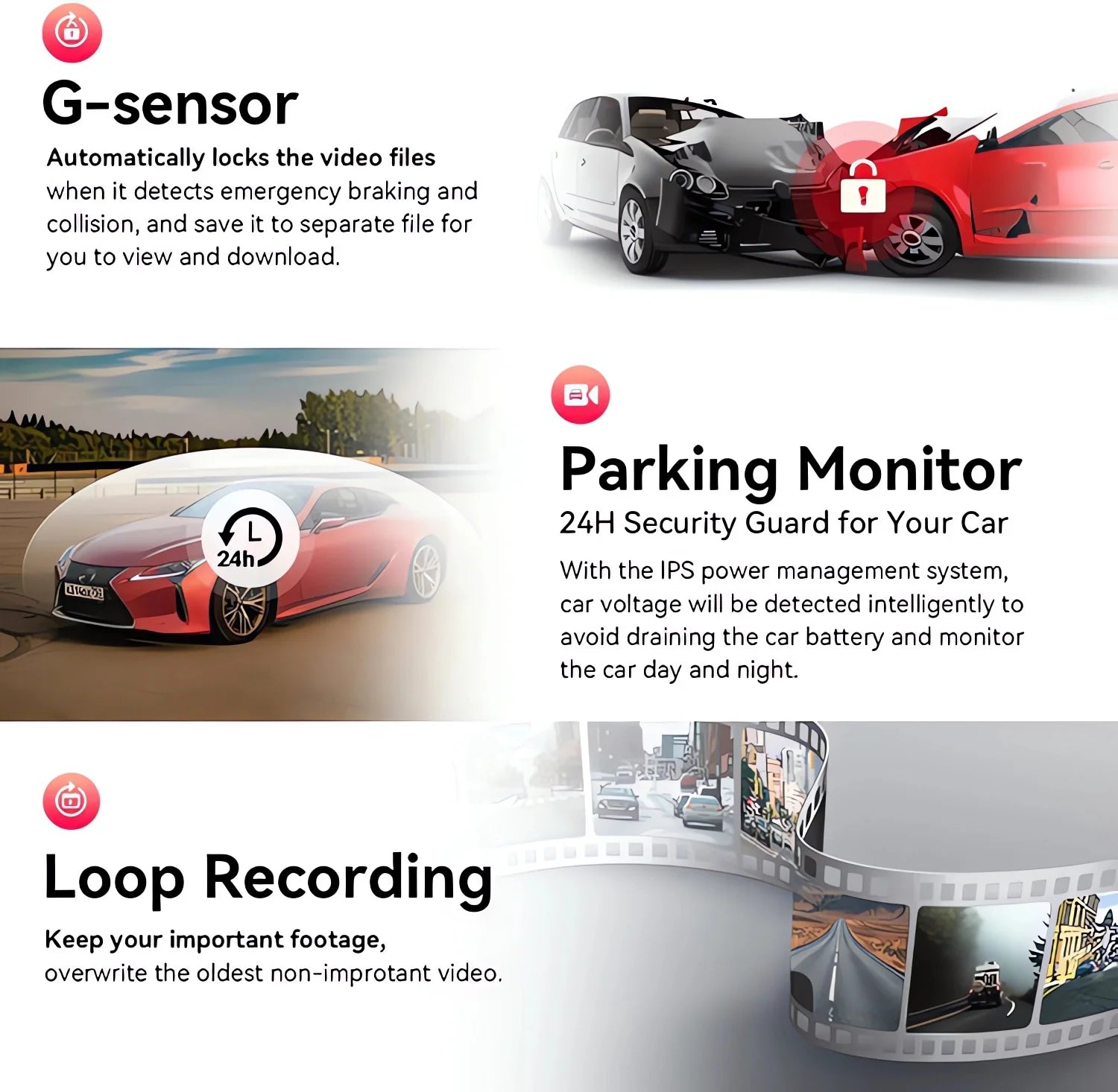 10.26 Inch Car Dvr UHD 4K 3840*2160P Carplay Android Auto Dash Cam GPS 5G WIFI FM BT Dual Lens Camera Dashcam Drive Recorder