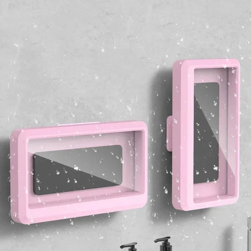 Shower Phone Holder Waterproof 480 Rotating Phone Holder for Bathroom Bathtub Kitchen Wall Waterproof and Anti fog Phone Holder