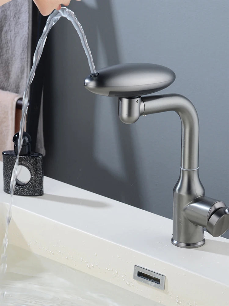 Universal Stainless Steel Faucet 360°Rotation Multifunction 4 Modes Stream Sprayer Hot Cold Water Sink Mixer Tap For Washbasin