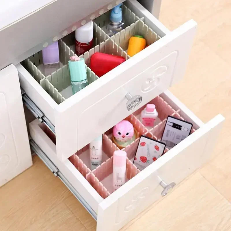 DIY Adjustable Plastic Drawer Divider Free Combination Household Storage Shelves Space - saving Partition Board Division Tools