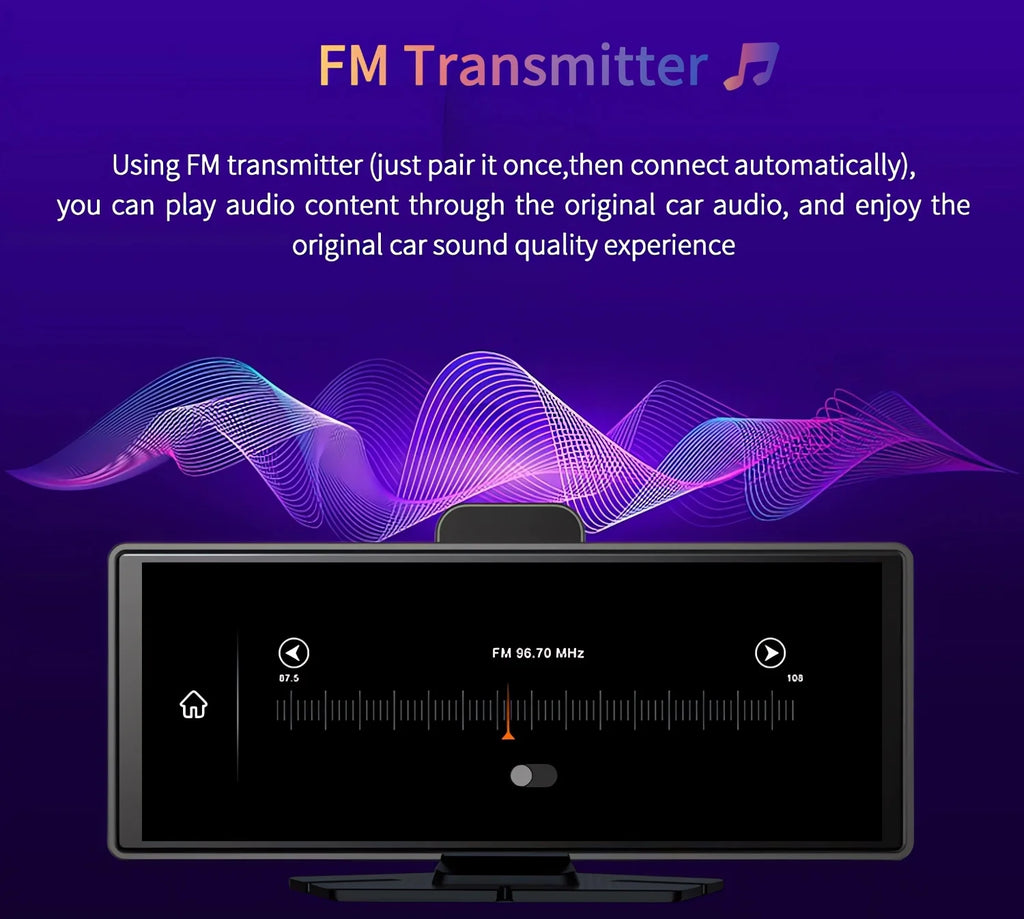 10.26 Inch Car Dvr UHD 4K 3840*2160P Carplay Android Auto Dash Cam GPS 5G WIFI FM BT Dual Lens Camera Dashcam Drive Recorder