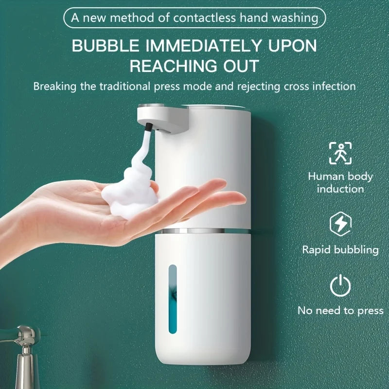 Automatic Foam Soap Dispenser Bathroom Smart Washing Hand Machine With USB Charging White ABS Material