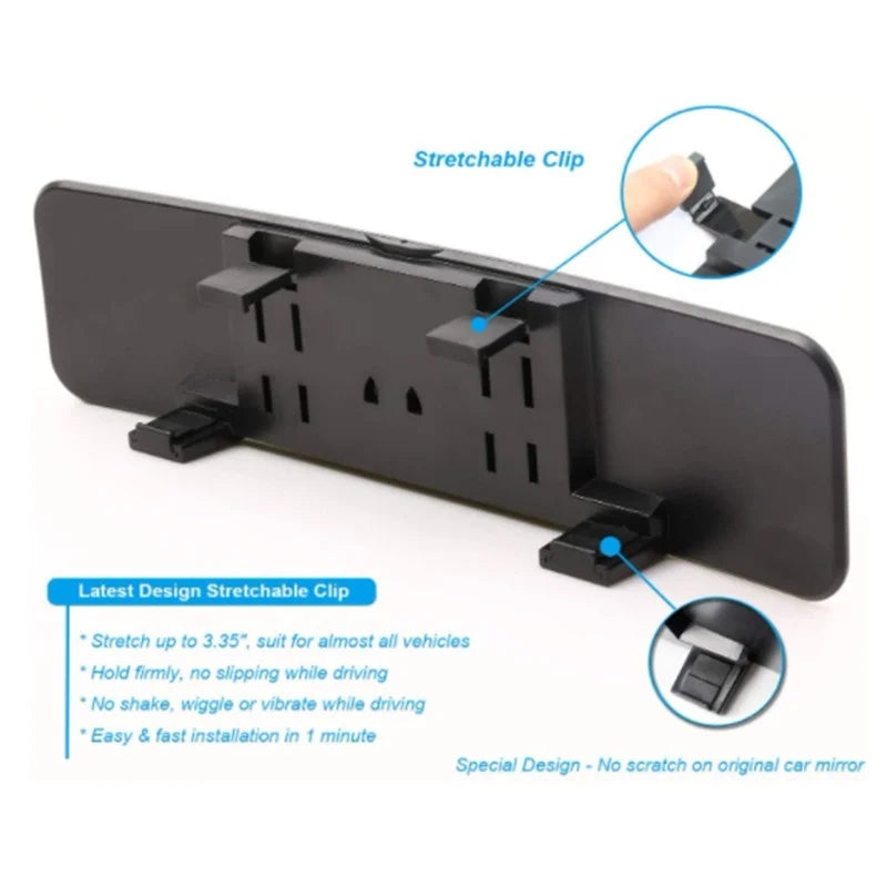 Rear View Mirror,300mm Anti Glare Rearview Mirror Convex Panoramic Rearview Mirror Clip on Car Mirror to Reduce Blind Spot