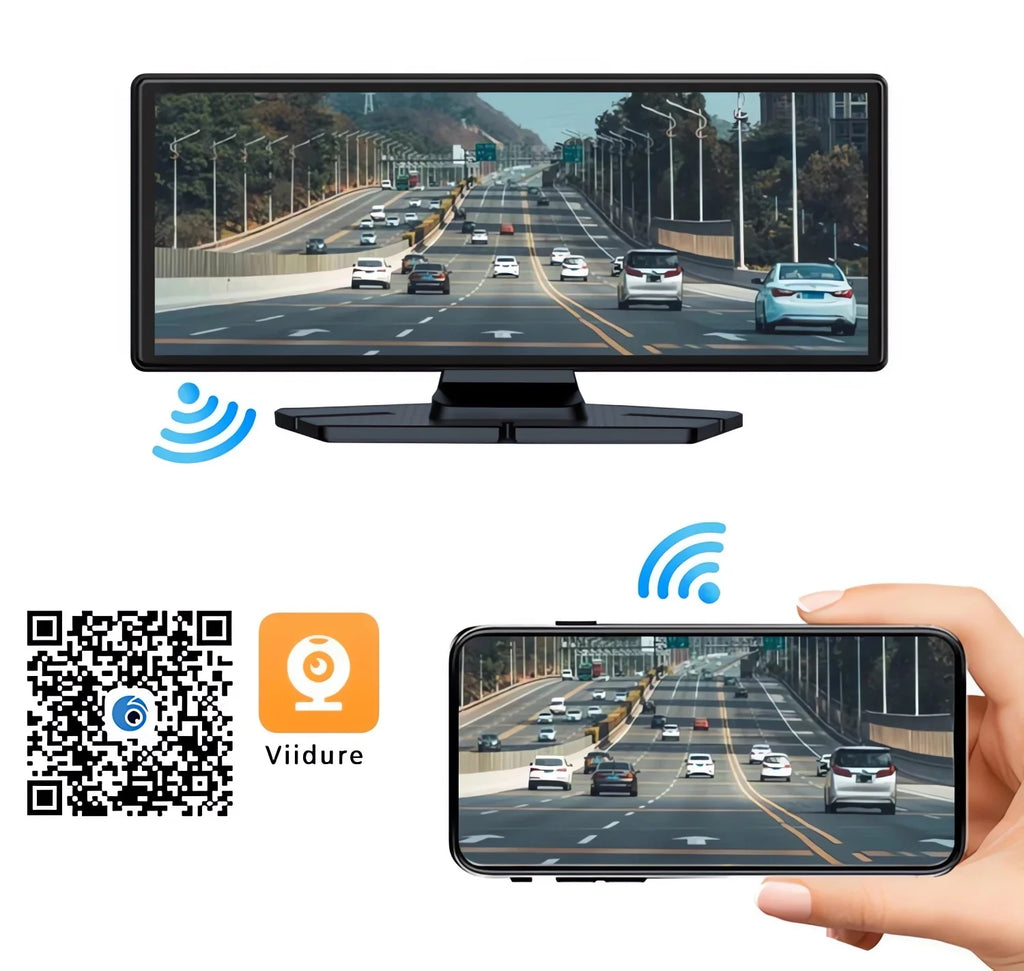 10.26 Inch Car Dvr UHD 4K 3840*2160P Carplay Android Auto Dash Cam GPS 5G WIFI FM BT Dual Lens Camera Dashcam Drive Recorder