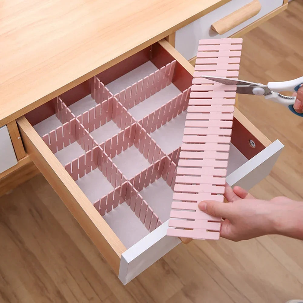 DIY Adjustable Plastic Drawer Divider Free Combination Household Storage Shelves Space - saving Partition Board Division Tools