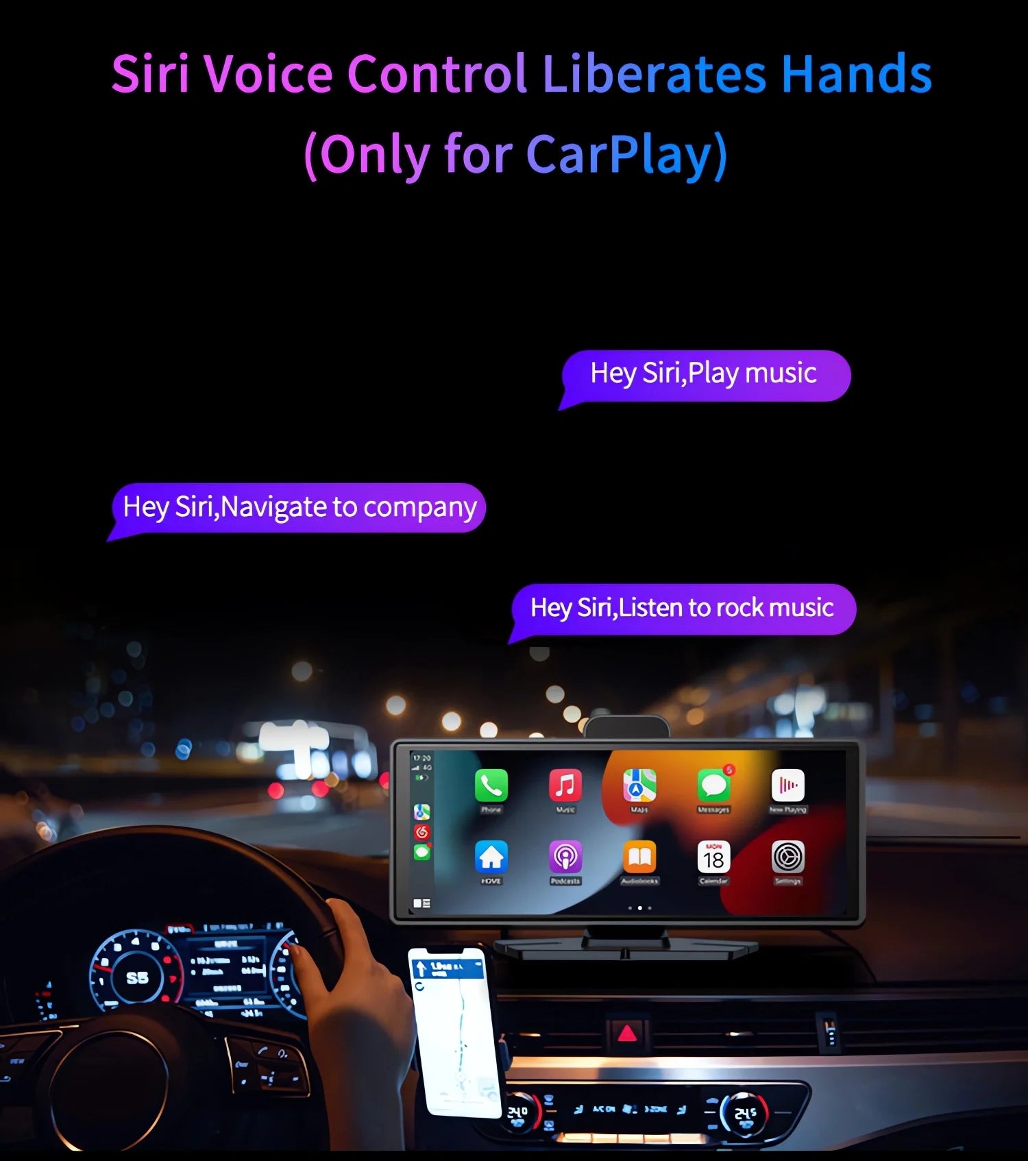 10.26 Inch Car Dvr UHD 4K 3840*2160P Carplay Android Auto Dash Cam GPS 5G WIFI FM BT Dual Lens Camera Dashcam Drive Recorder