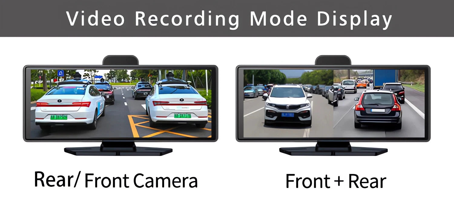 10.26 Inch Car Dvr UHD 4K 3840*2160P Carplay Android Auto Dash Cam GPS 5G WIFI FM BT Dual Lens Camera Dashcam Drive Recorder